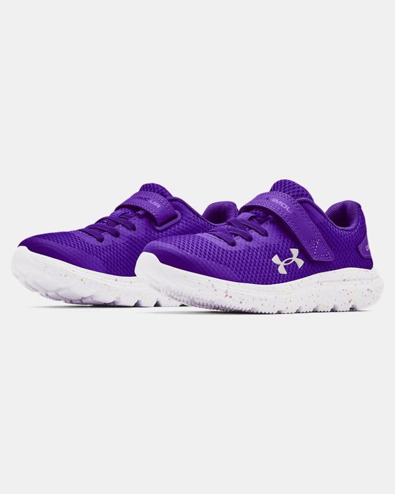 Girls' Pre-School UA Surge 2 AC Fade Running Shoes, Purple, pdpMainDesktop image number 3